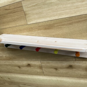 Stylish wooden coat hook with integrated shelf ideal for children's room,  handmade in UK