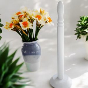 Wooden Kitchen Roll Holder with White Satin Finish. Handmade in UK